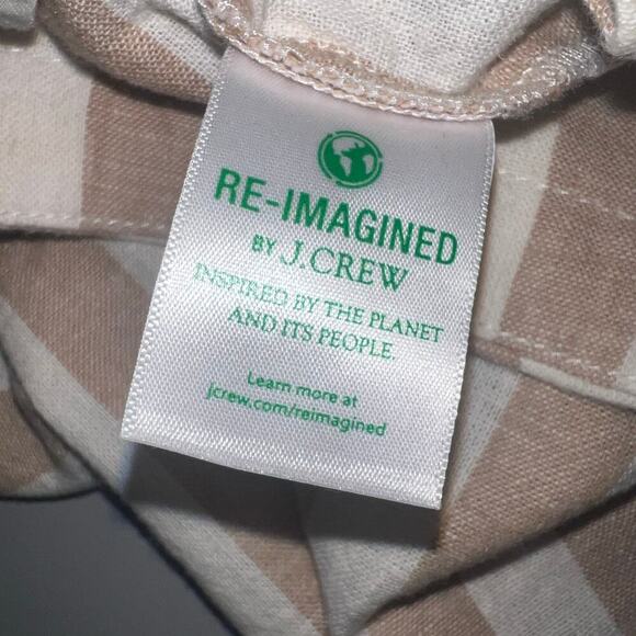 J.Crew factory women sz 6 striped flared paper bag linen blend crop boho pant - Picture 9 of 10